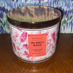 Bath and body works bubbly rose 3 wick candle